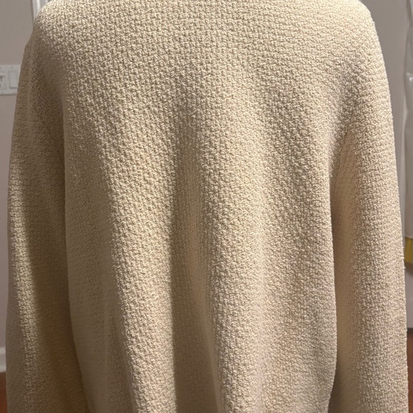 J. Crew Cream Textured Sweater with Black Trim - Picture 5 of 10